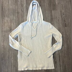 ATHLETA | Aster Sweater Long Sleeve Ribbed Hooded Pullover - XS Heather Oatmeal